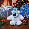 Stuffed Polar Bear With Winter Hat & Scarf